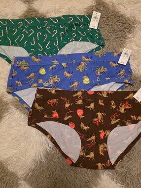 Aerie Hipster Briefs in Green, Blue & Brown Holiday Prints
